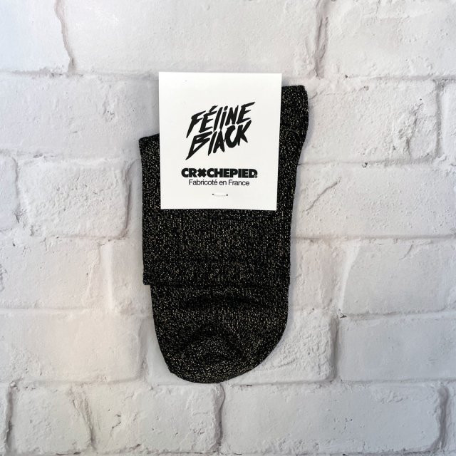 Féline Black - Socquettes pailletées 100% françaises